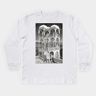 Belvedere Escher Art Print 1958 Imp-Art Poster Maurits Cornelis Escher Optical Illusion Kids Long Sleeve T-Shirt